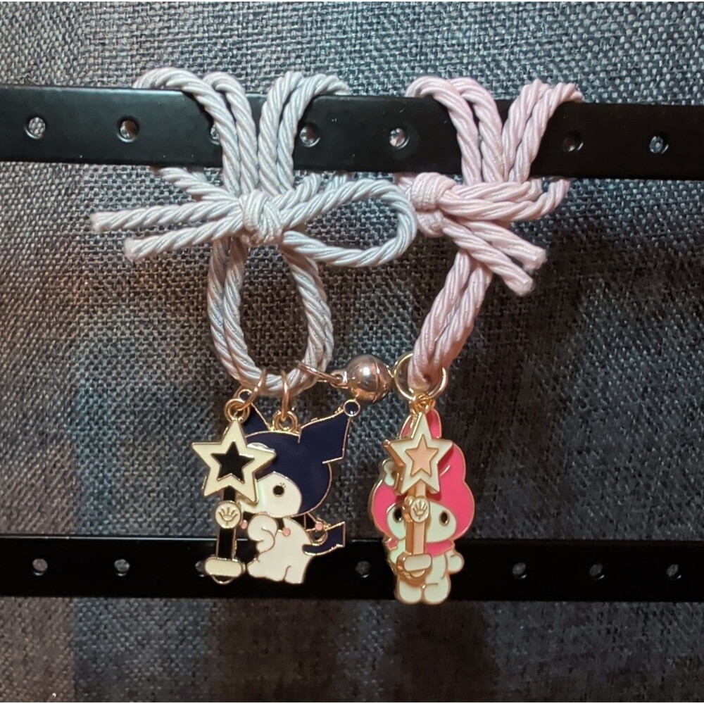 Kuromi My Melody Magnetic Friendship Bracelet Set Enamel Kawaii Y2K OS - Picture 8 of 16